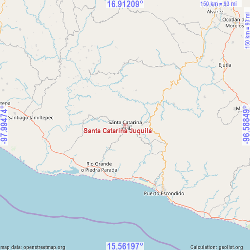 Santa Catarina Juquila on map