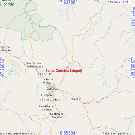 Santa Catarina Ixtepeji on map