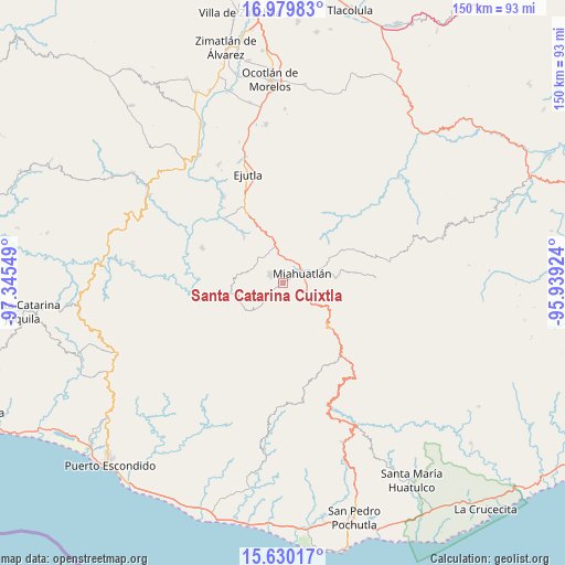 Santa Catarina Cuixtla on map