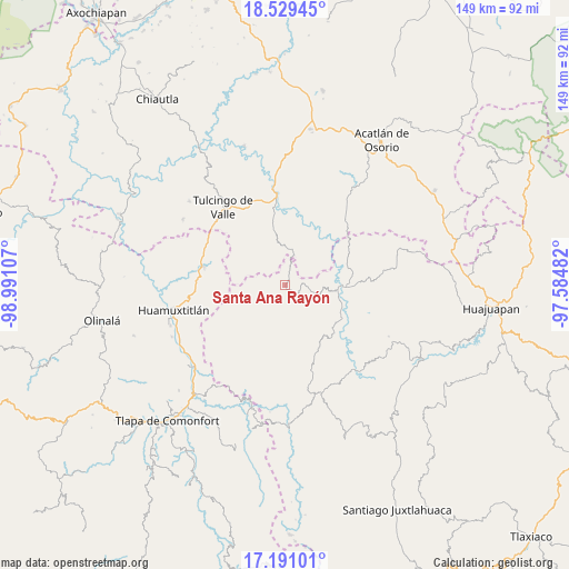 Santa Ana Rayón on map