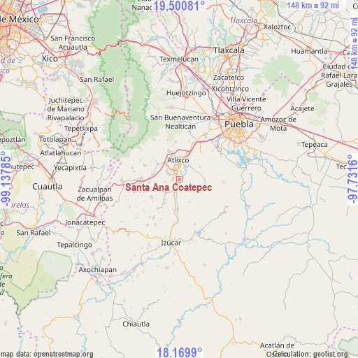 Santa Ana Coatepec on map