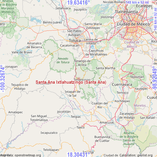 Santa Ana Ixtlahuatzingo (Santa Ana) on map
