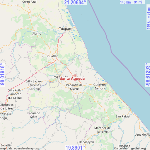 Santa Águeda on map