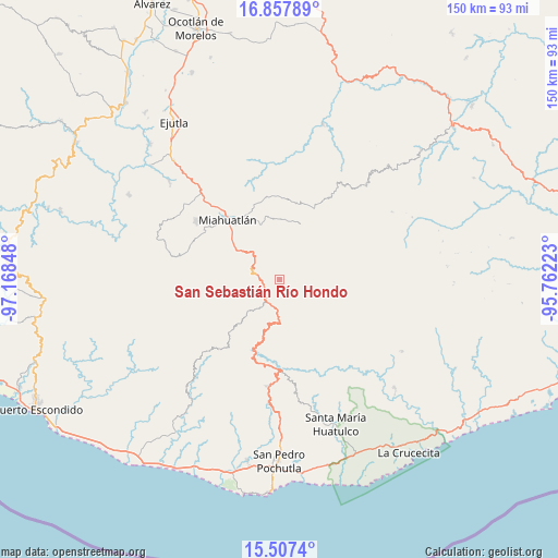 San Sebastián Río Hondo on map