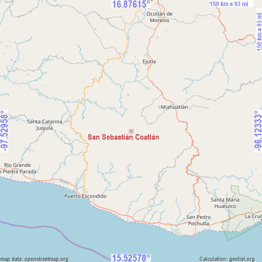 San Sebastián Coatlán on map