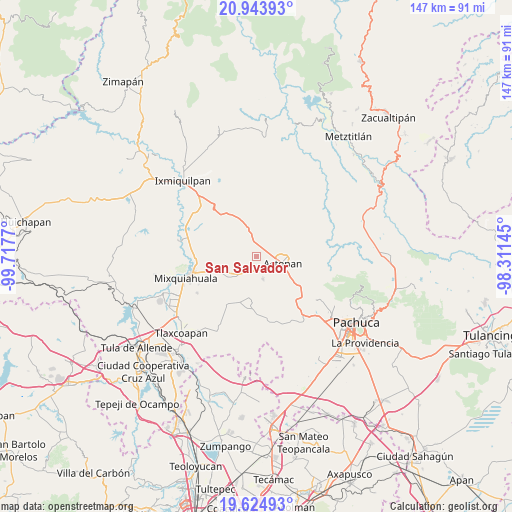 San Salvador on map