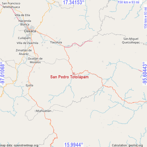 San Pedro Totolápam on map