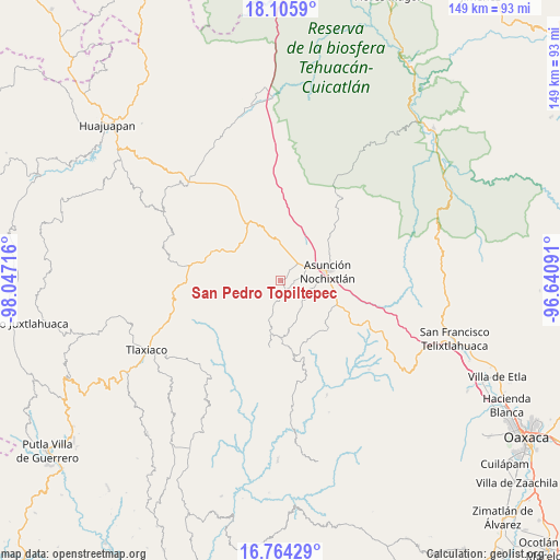 San Pedro Topiltepec on map