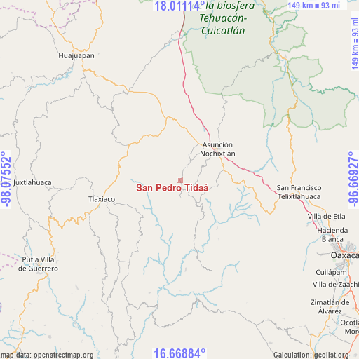 San Pedro Tidaá on map