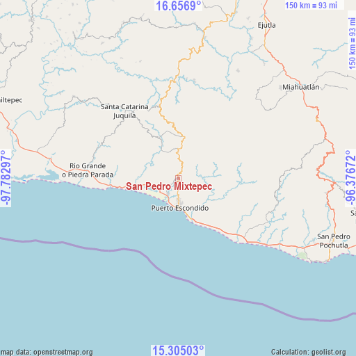San Pedro Mixtepec on map