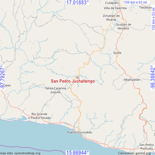 San Pedro Juchaltengo on map