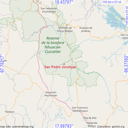 San Pedro Jocotipac on map