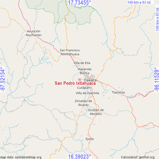 San Pedro Ixtlahuaca on map