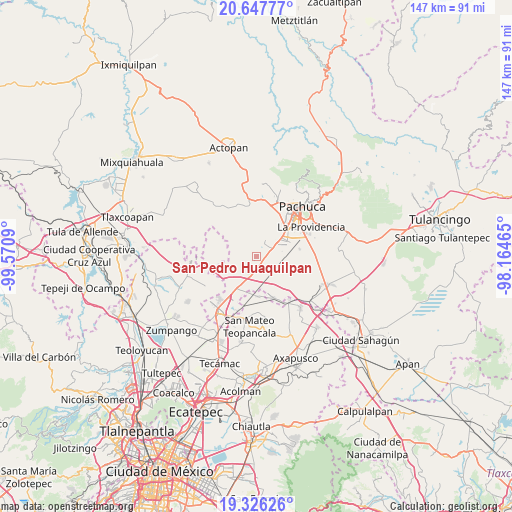 San Pedro Huaquilpan on map