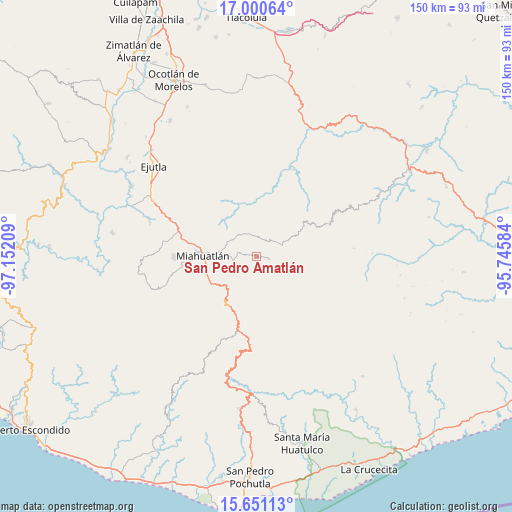 San Pedro Amatlán on map