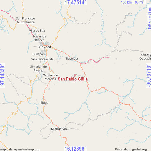 San Pablo Güilá on map