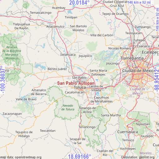 San Pablo Autopan on map
