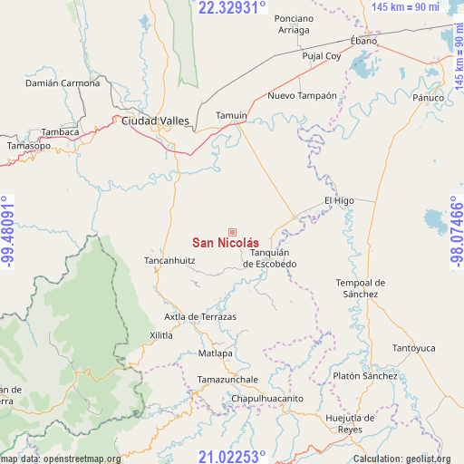San Nicolás on map