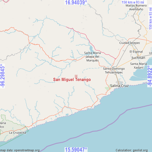 San Miguel Tenango on map