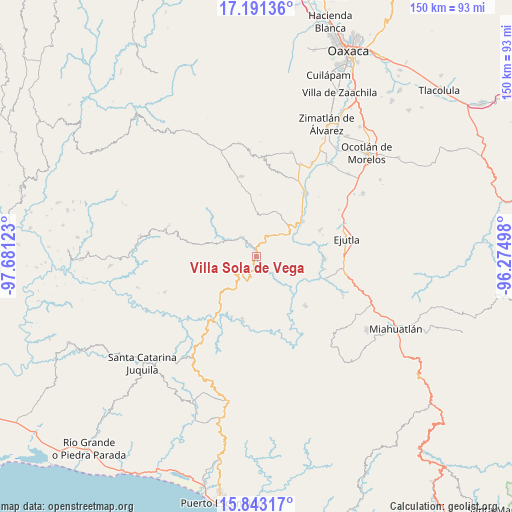 Villa Sola de Vega on map