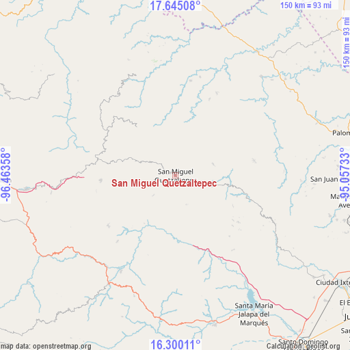 San Miguel Quetzaltepec on map