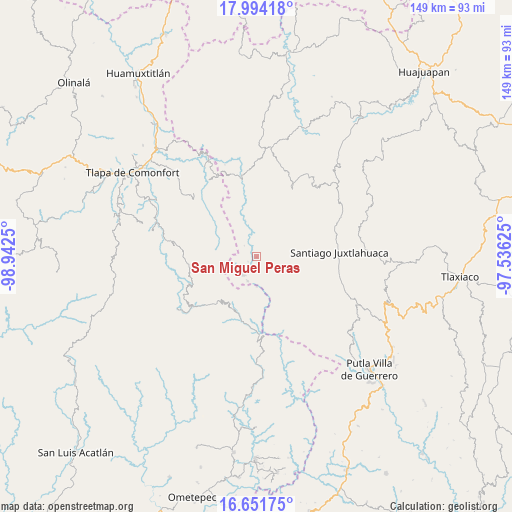 San Miguel Peras on map