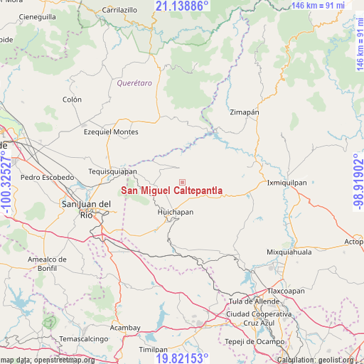 San Miguel Caltepantla on map