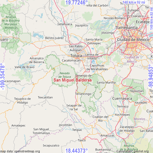 San Miguel Balderas on map