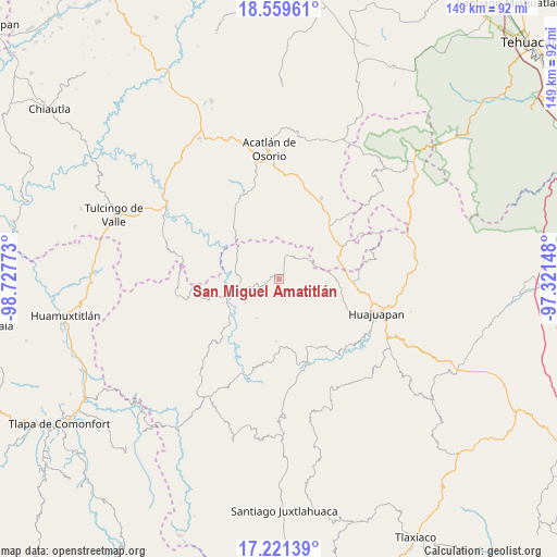San Miguel Amatitlán on map