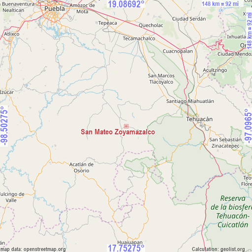 San Mateo Zoyamazalco on map