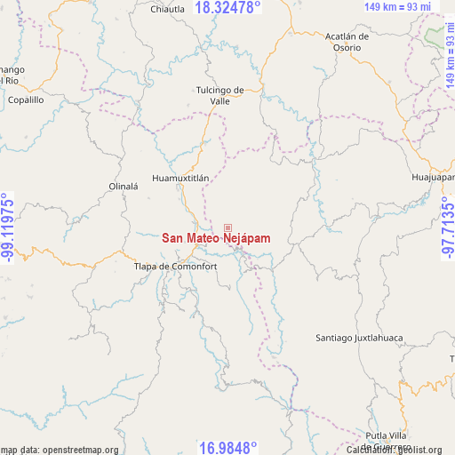 San Mateo Nejápam on map