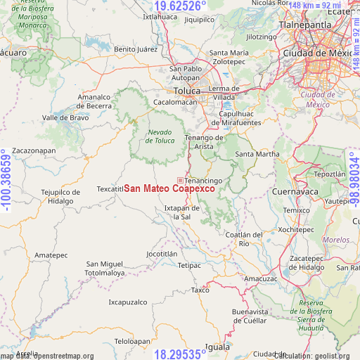 San Mateo Coapexco on map