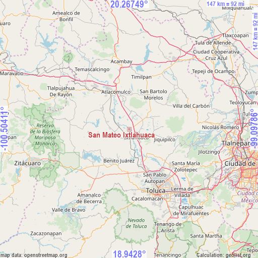 San Mateo Ixtlahuaca on map