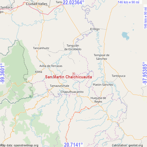 San Martín Chalchicuautla on map