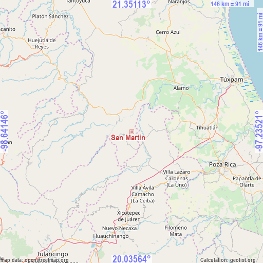 San Martín on map