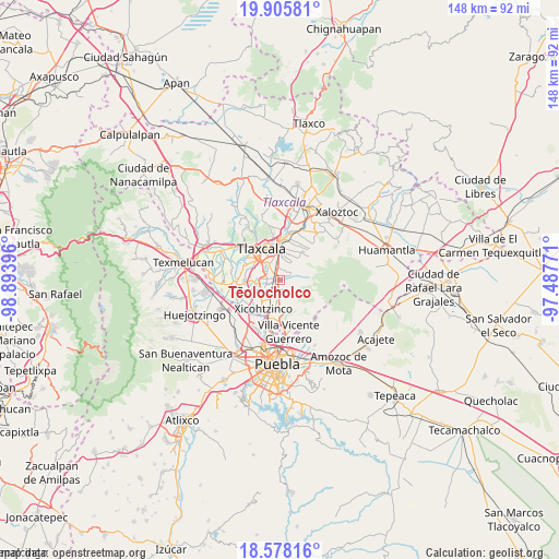 Teolocholco on map