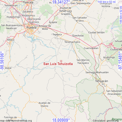 San Luis Tehuizotla on map