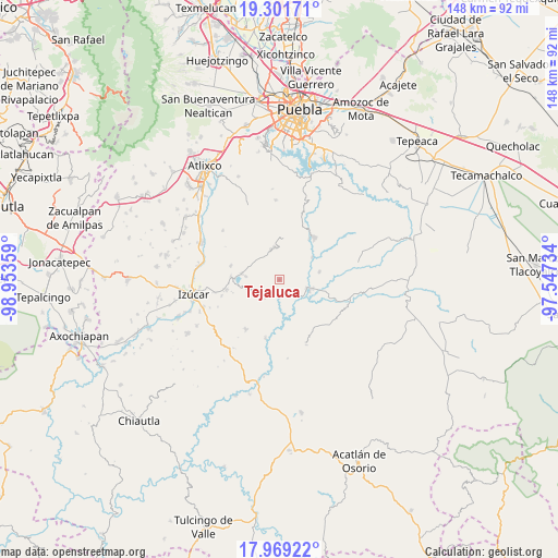 Tejaluca on map