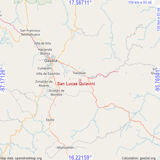 San Lucas Quiavini on map
