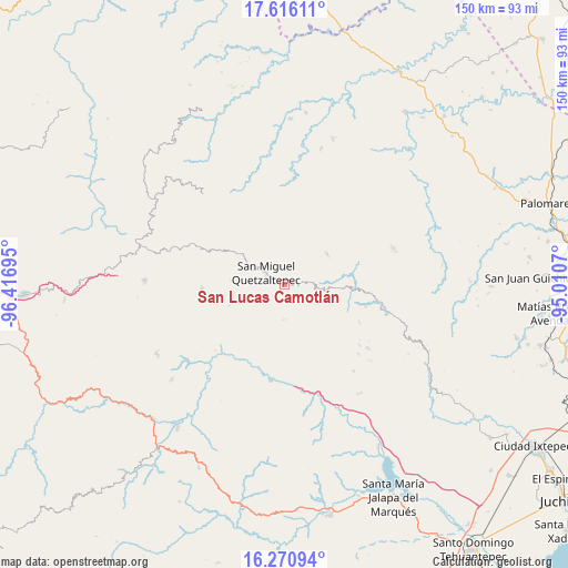 San Lucas Camotlán on map