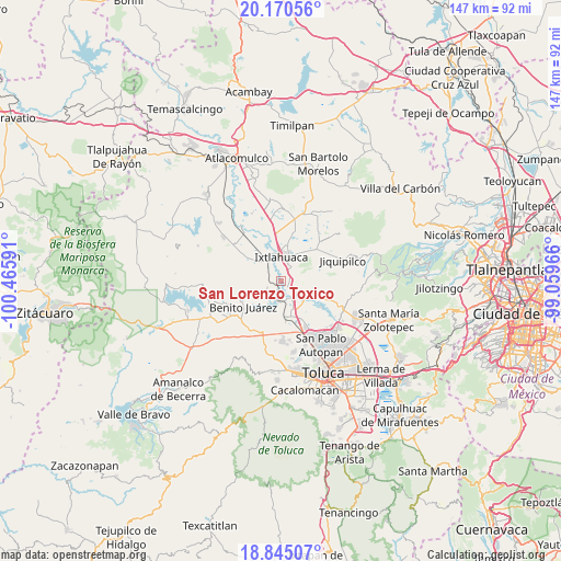 San Lorenzo Toxico on map