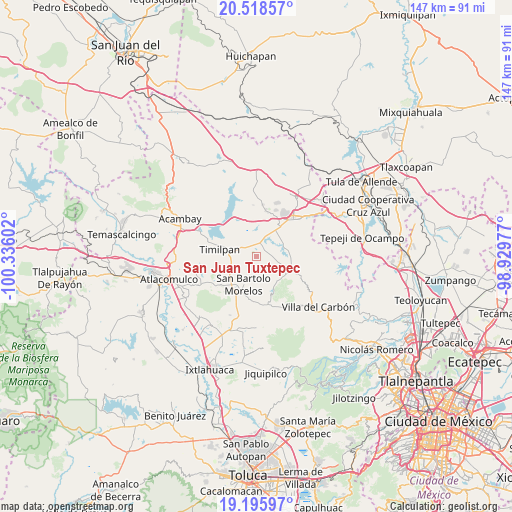 San Juan Tuxtepec on map