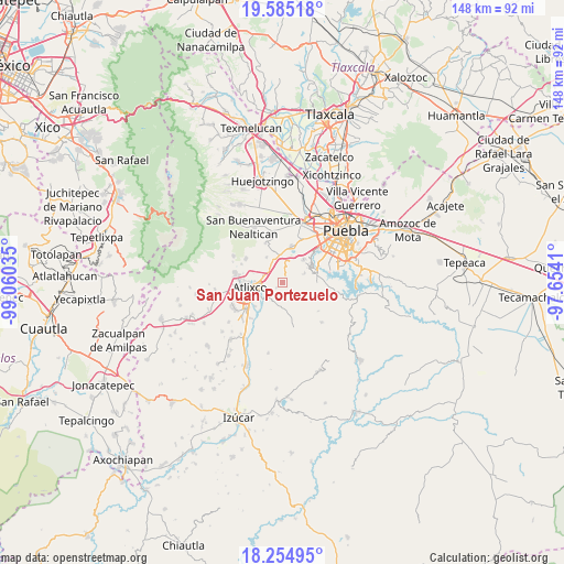 San Juan Portezuelo on map