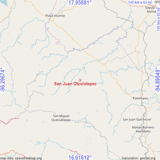 San Juan Otzolotepec on map