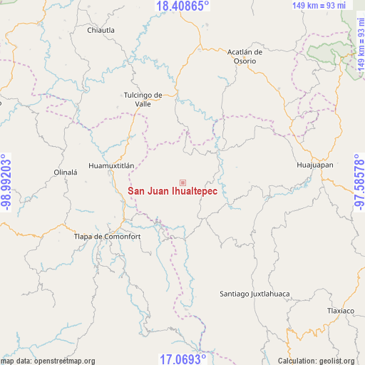 San Juan Ihualtepec on map