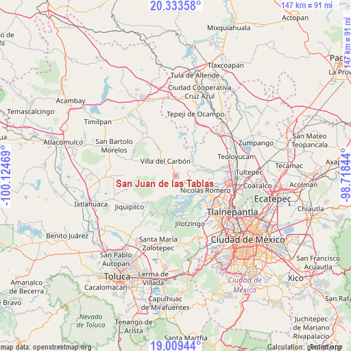 San Juan de las Tablas on map