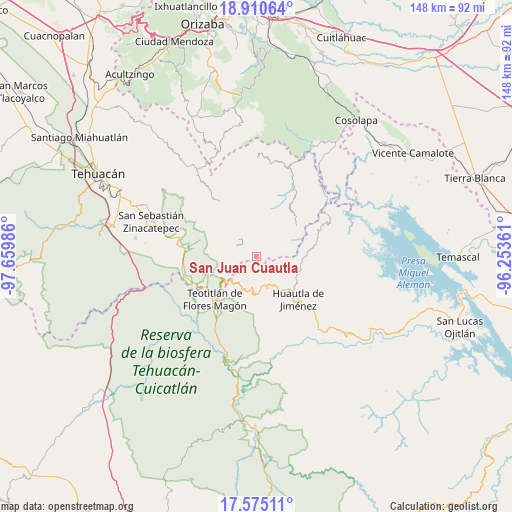 San Juan Cuautla on map