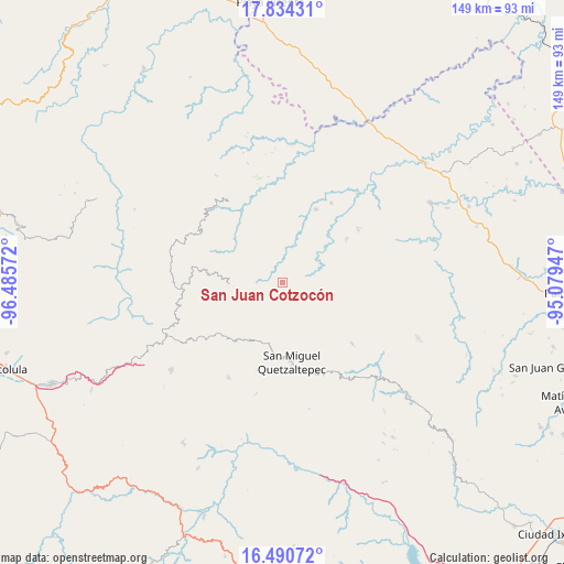 San Juan Cotzocón on map