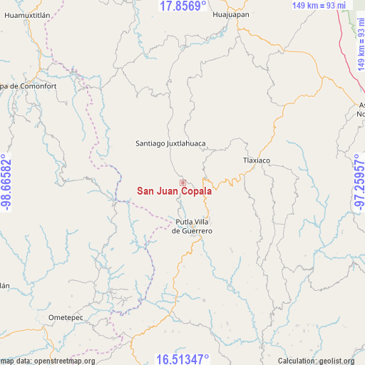 San Juan Copala on map