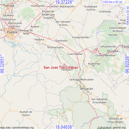 San José Tlacuitlapan on map